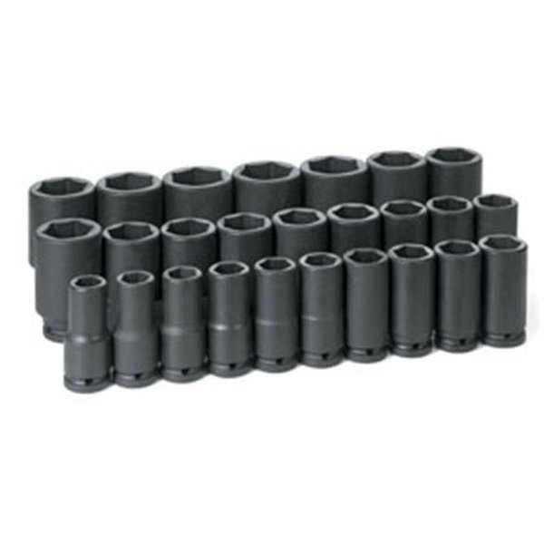 Grey Pneumatic Grey Pneumatic 8026MD 0.75 in. Drive 26 Piece Deep Metric Master Set 19-50 mm GRY-8026MD